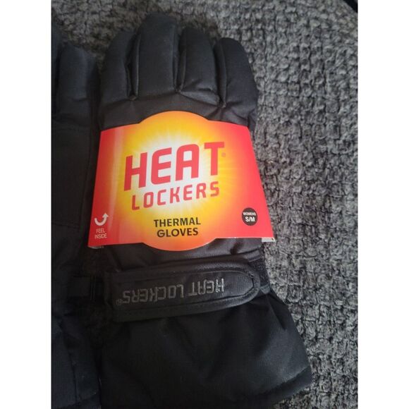 Heat Lockers Womens Black Gloves Waterproof Thermal Faux Fur Lined Snow Size S/M - Picture 2 of 4